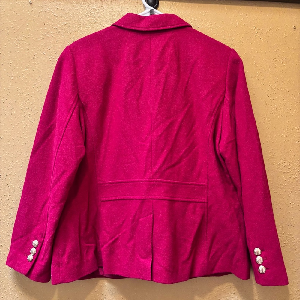 Talbots Women's CLASSIC SHETLAND BLAZER - BICOLOR HERRINGBON wool blend size 16P - Picture 7 of 14